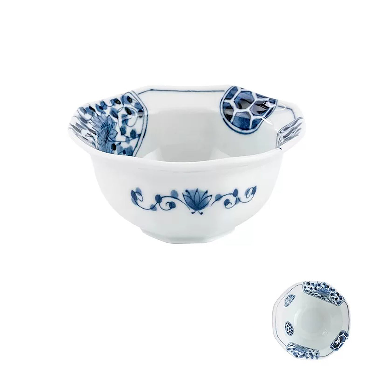 Vaisselle japonaise Rintrindo Hana Imari en porcelaine bleue et blanche