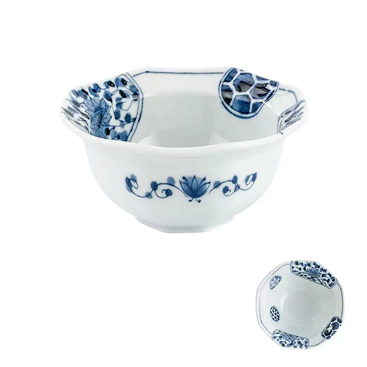 Vaisselle japonaise Rintrindo Hana Imari en porcelaine bleue et blanche