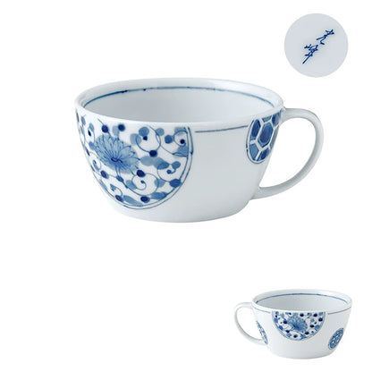 Vaisselle japonaise Rintrindo Hana Imari en porcelaine bleue et blanche