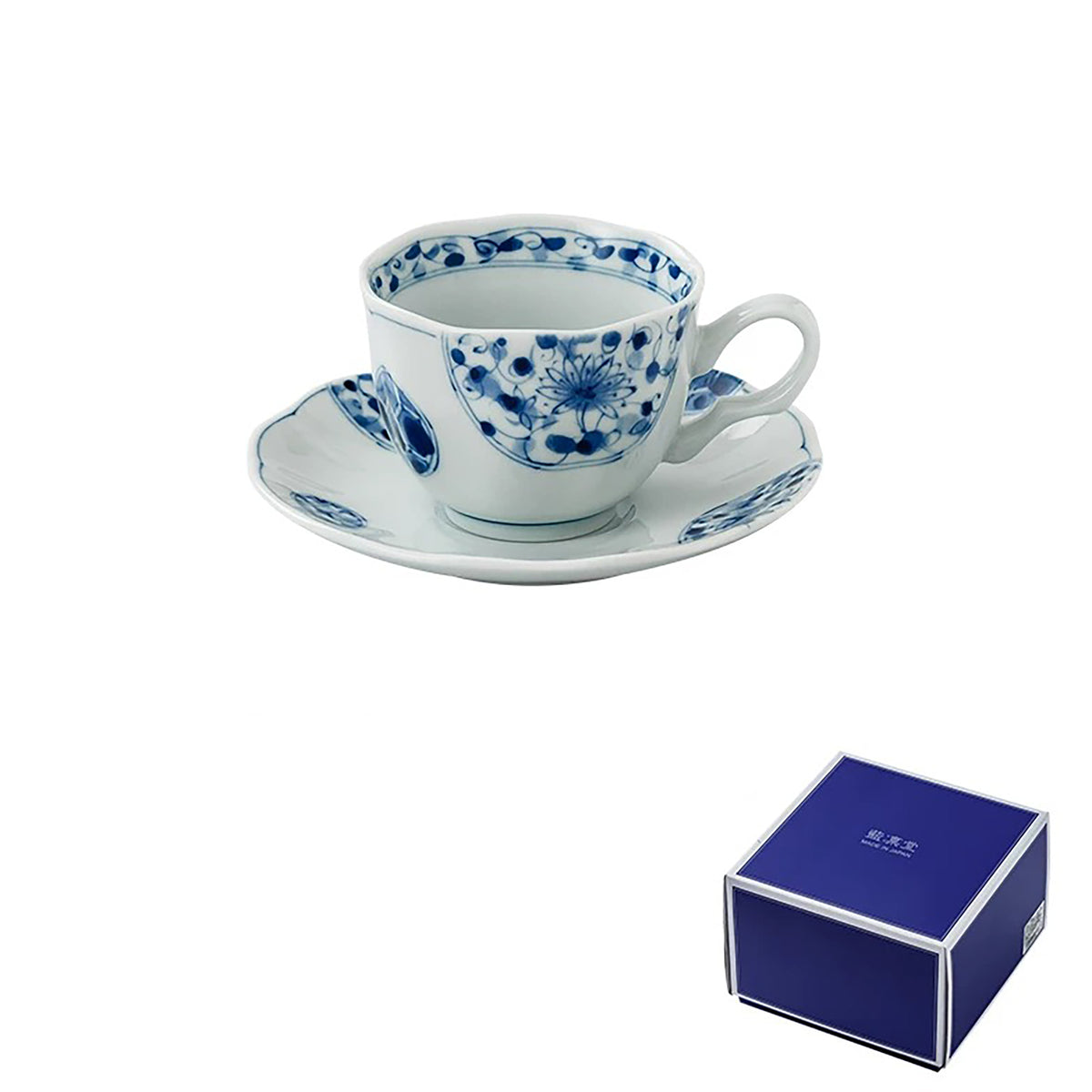 Vaisselle japonaise Rintrindo Hana Imari en porcelaine bleue et blanche