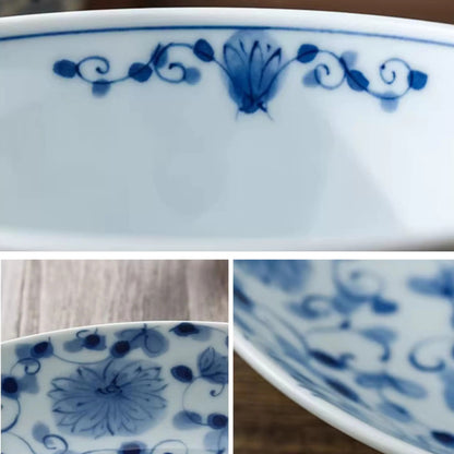 Vaisselle japonaise Rintrindo Hana Imari en porcelaine bleue et blanche