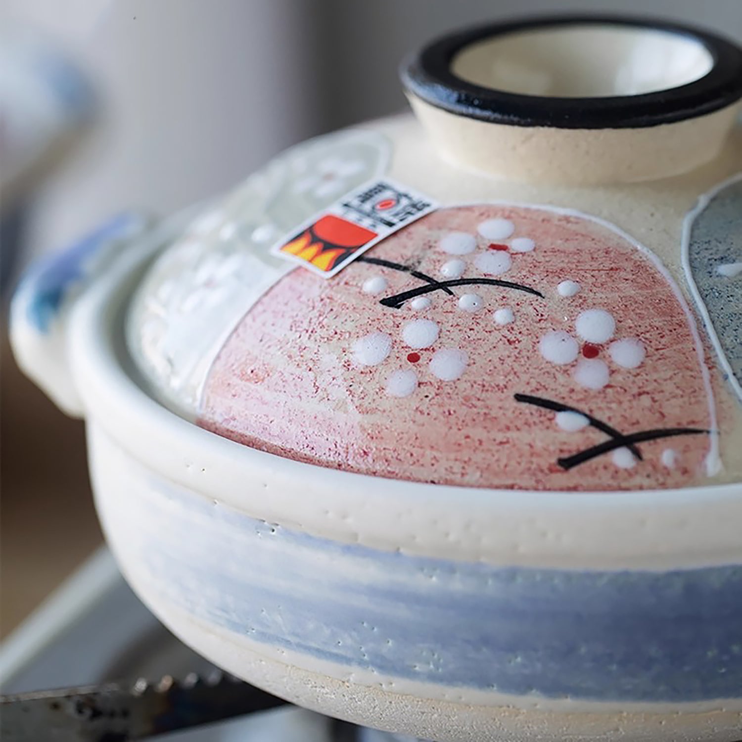 Donabe Banko-yaki avec motif fleur de cerisier.