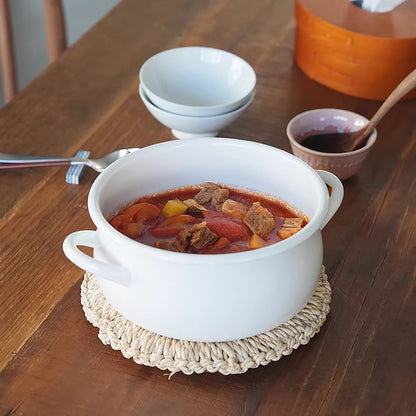 Marmite en émail avec sa vapeur Shimoyama