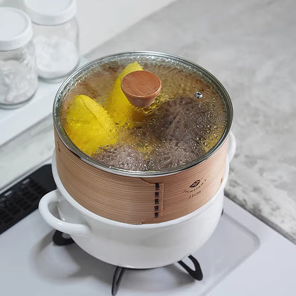 Marmite en émail avec sa vapeur Shimoyama