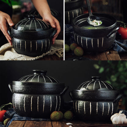 Donabe à double couvercle noir Tokusa