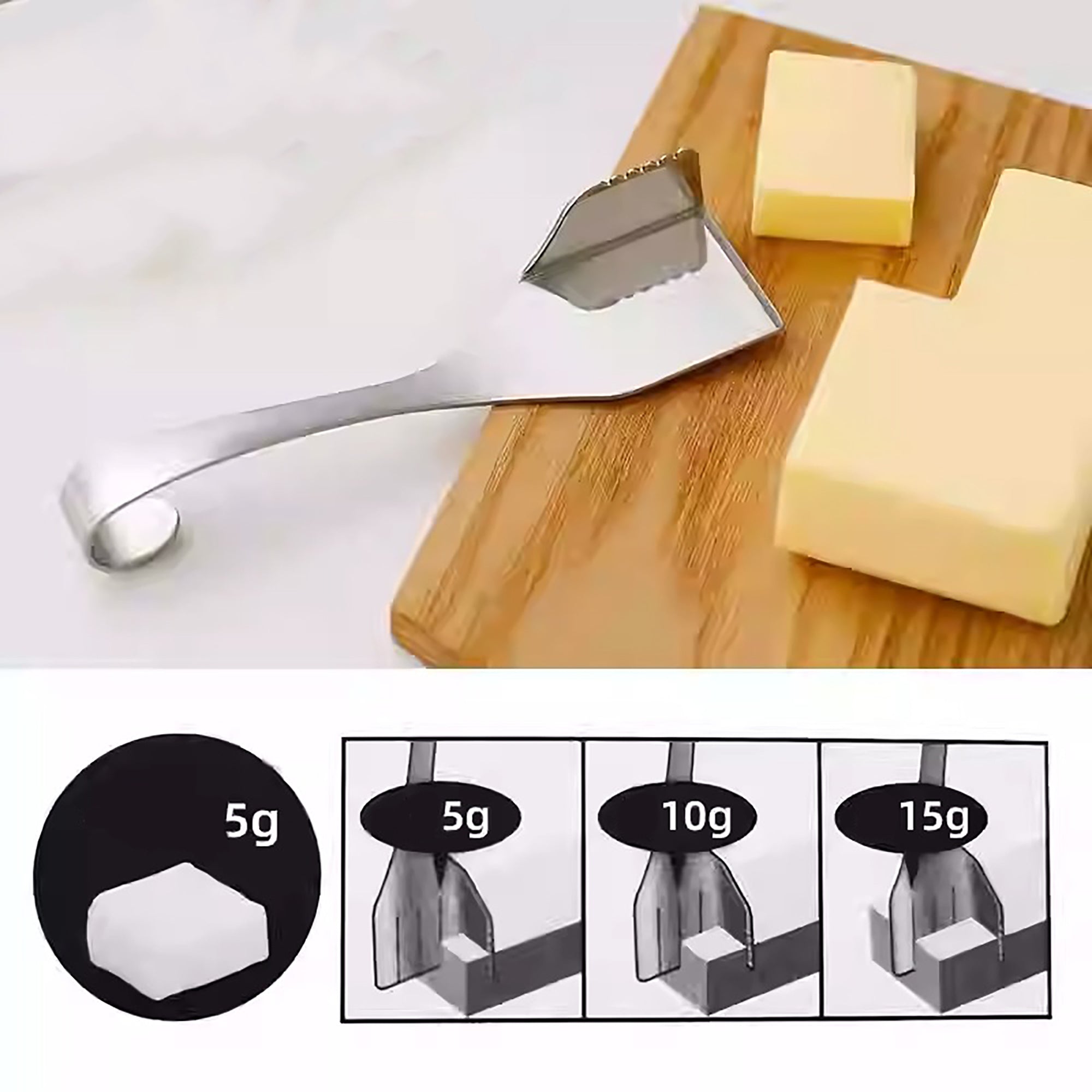 Couteau séparateur de beurre en inox avec mesure