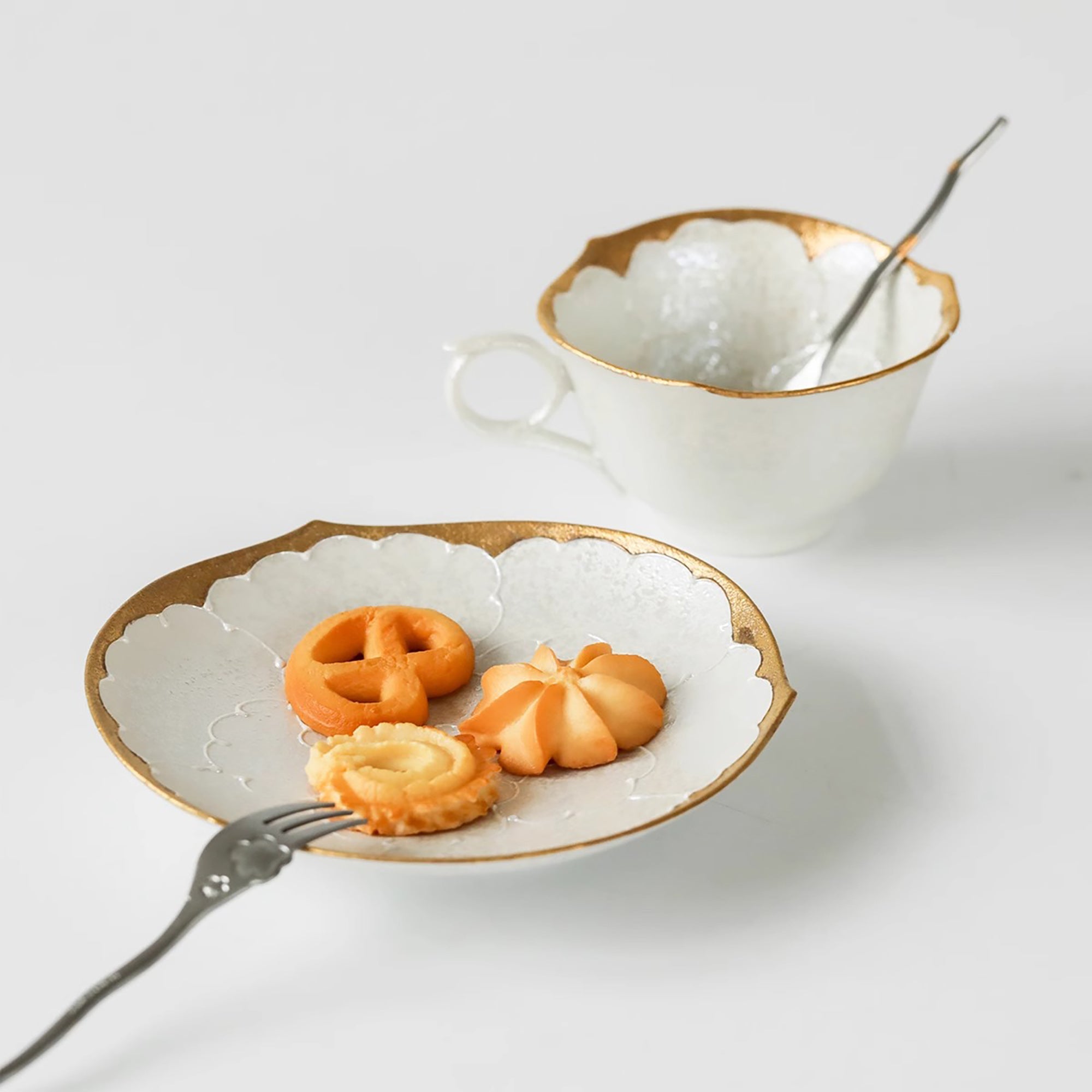 Couvert à dessert en acier inoxydable avec design Sakura 