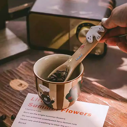 Cuillère à café en céramique peinte à la main