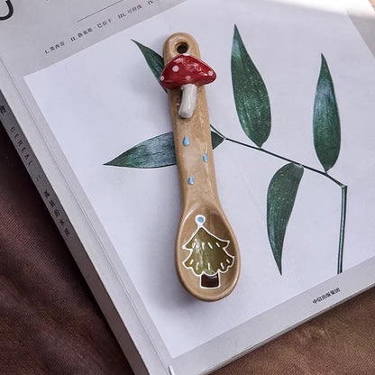 Cuillère à café en céramique peinte à la main