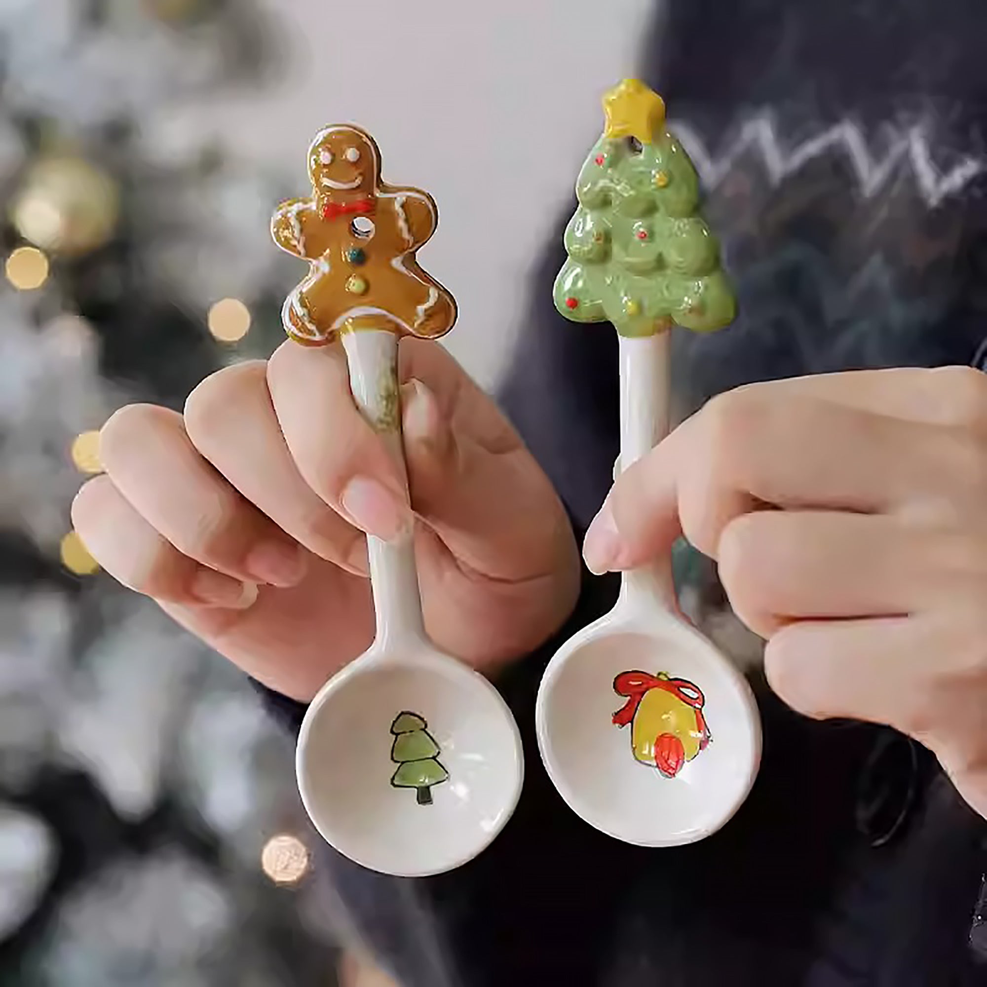 Cuillère en céramique de Noël 