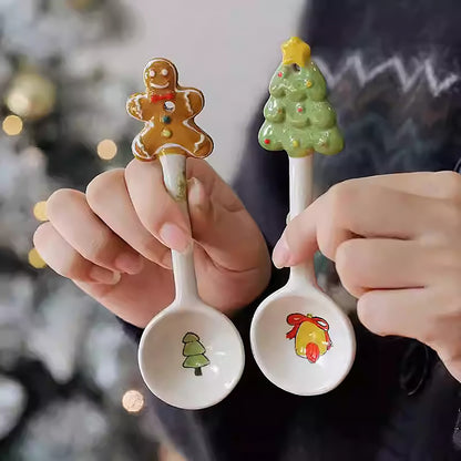 Cuillère en céramique de Noël 