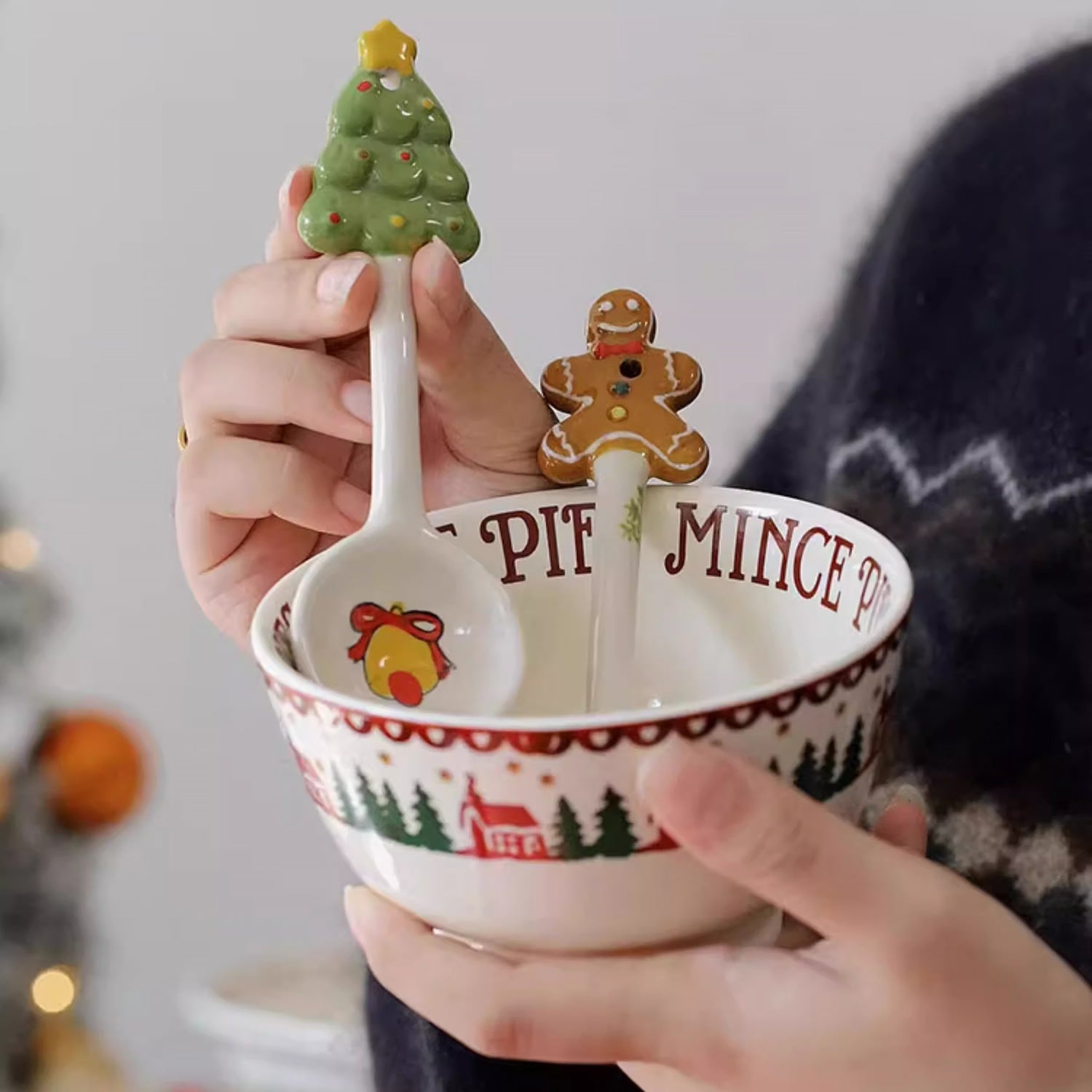 Cuillère en céramique de Noël 