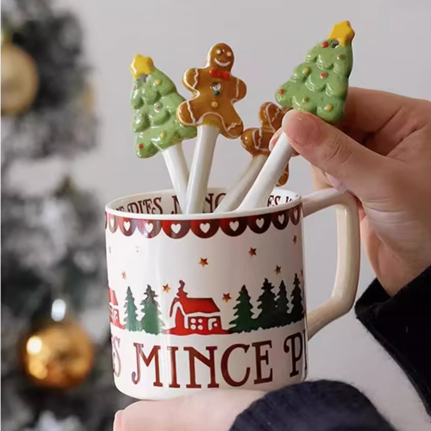 Cuillère en céramique de Noël 