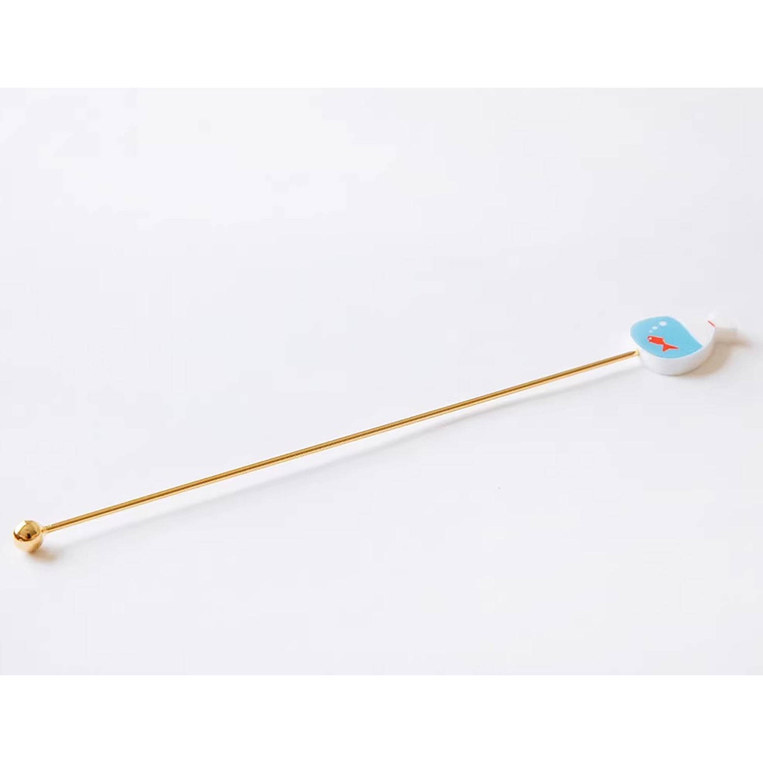 Cuillère et fourchette dessert inox doré Japon avec tige décorative