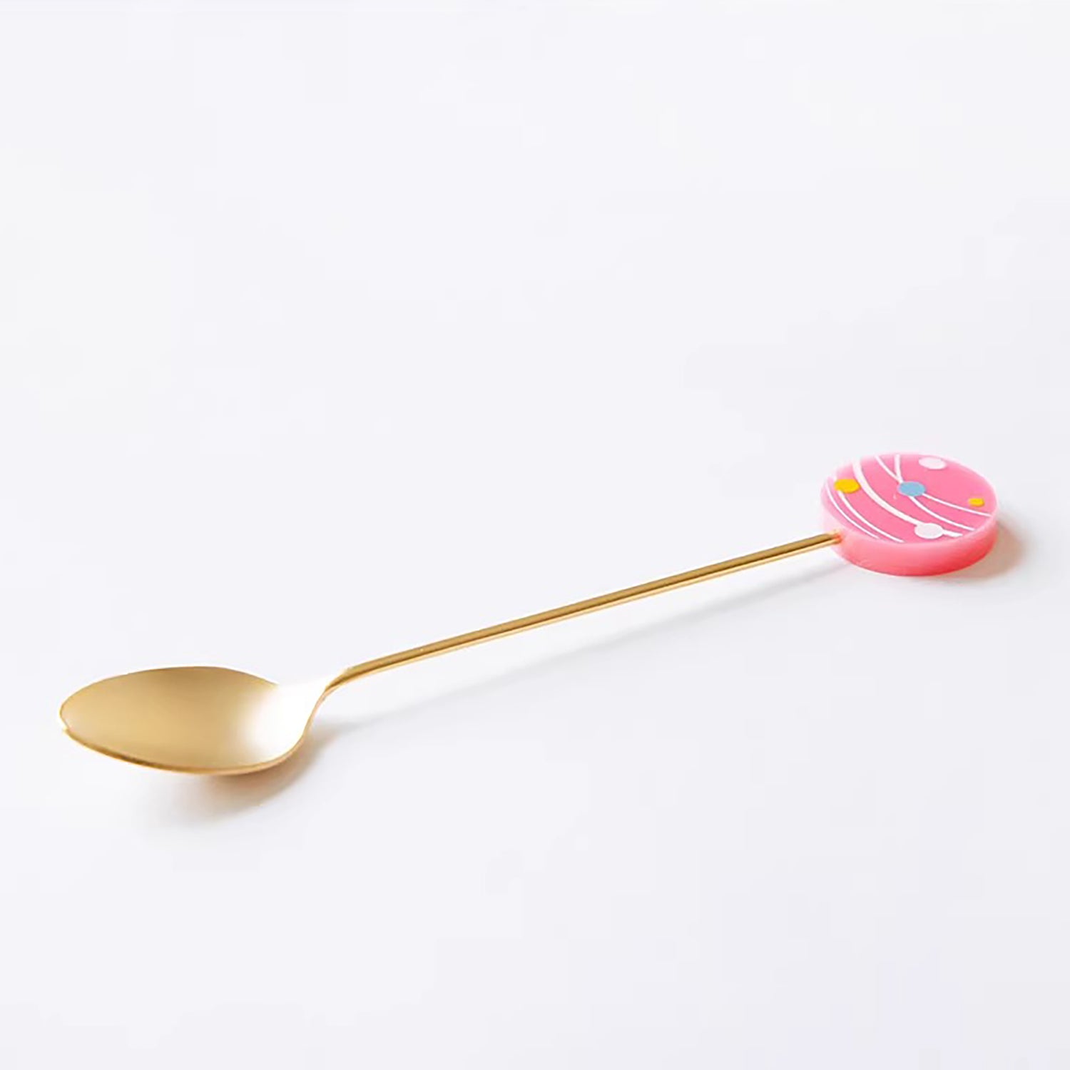 Cuillère et fourchette dessert inox doré Japon avec tige décorative