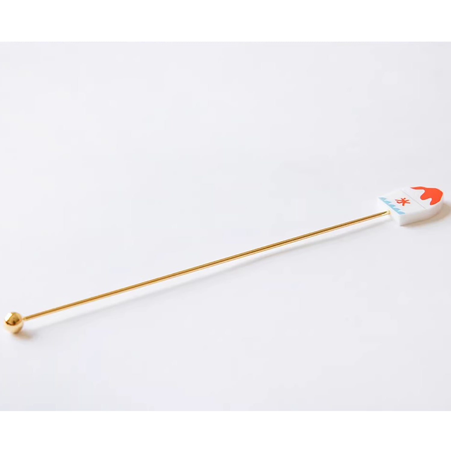Cuillère et fourchette dessert inox doré Japon avec tige décorative