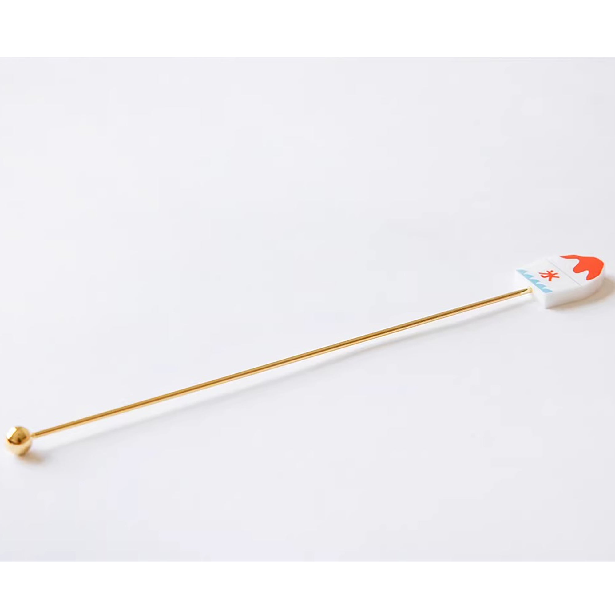 Cuillère et fourchette dessert inox doré Japon avec tige décorative