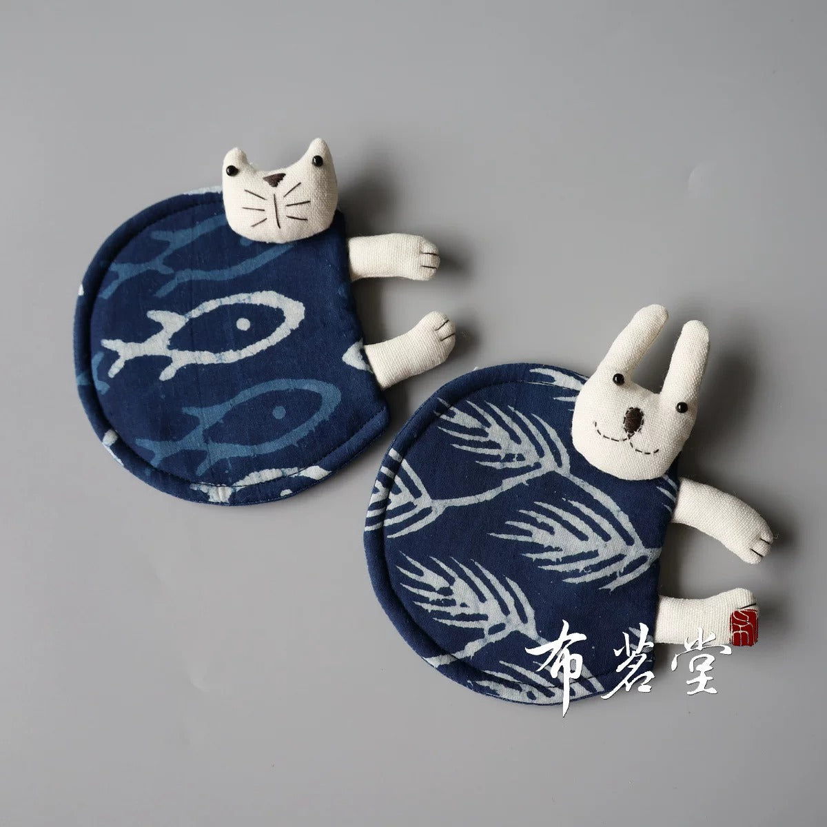 Dessous de verre en coton indigo artisanal