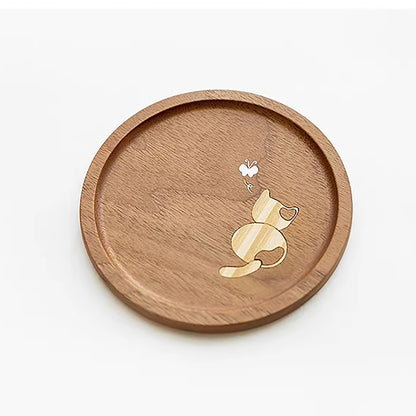 Dessous de verre en bois incrusté