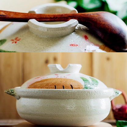 Donabe Banko-yaki fait main avec motif lapin