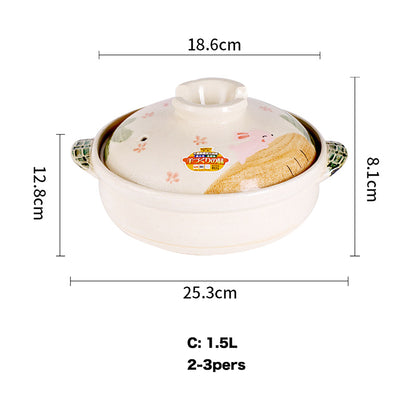 Donabe Banko-yaki fait main avec motif lapin