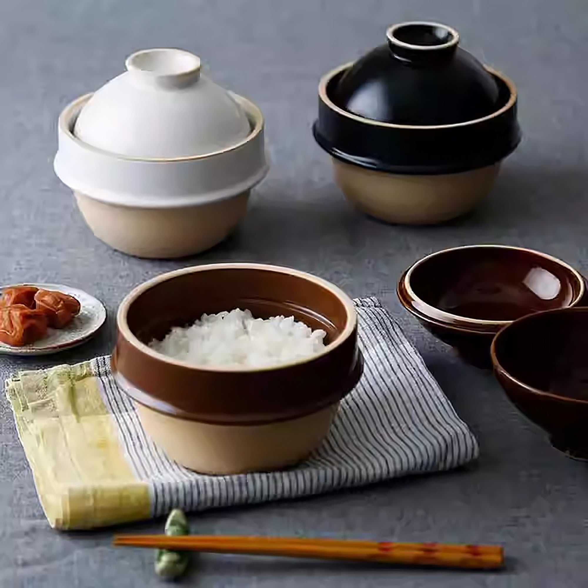Petit donabe Mashiko à double couvercle