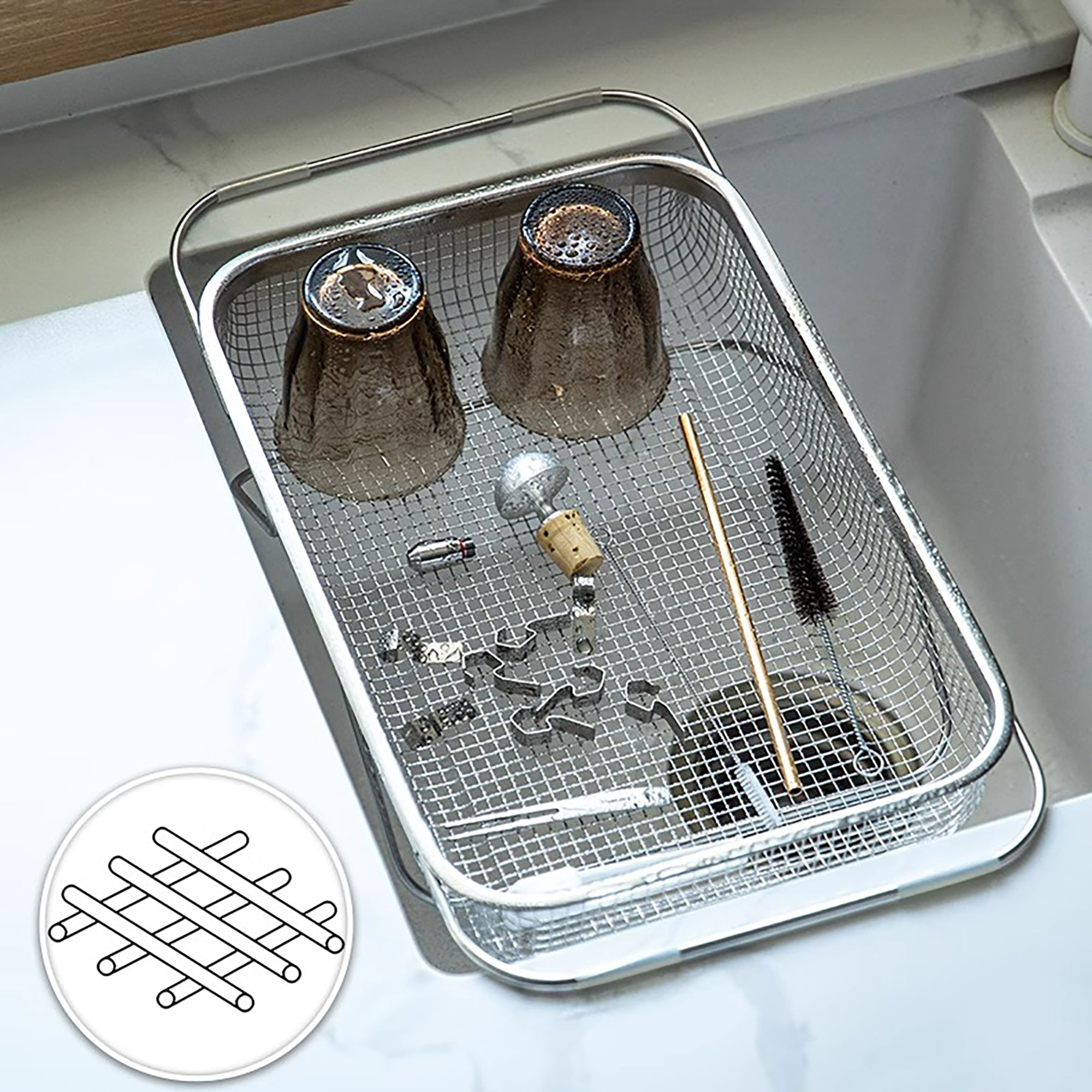 Égouttoir extensible en inox Shimoyama