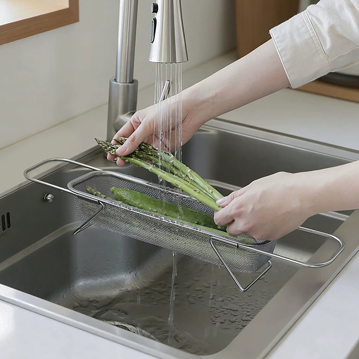 Égouttoir extensible en inox Shimoyama