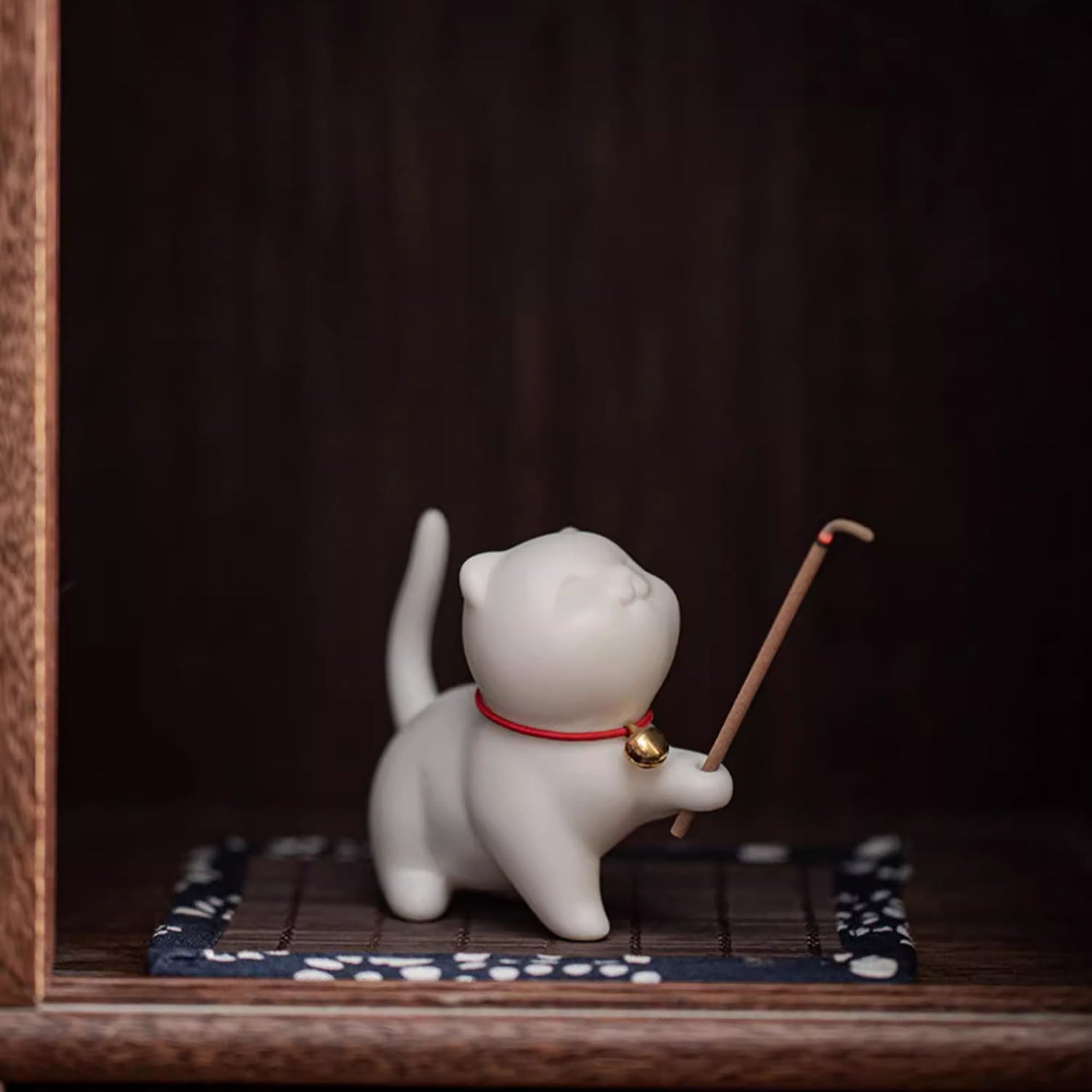 Porte-encens en céramique chaton de Jingdezhen