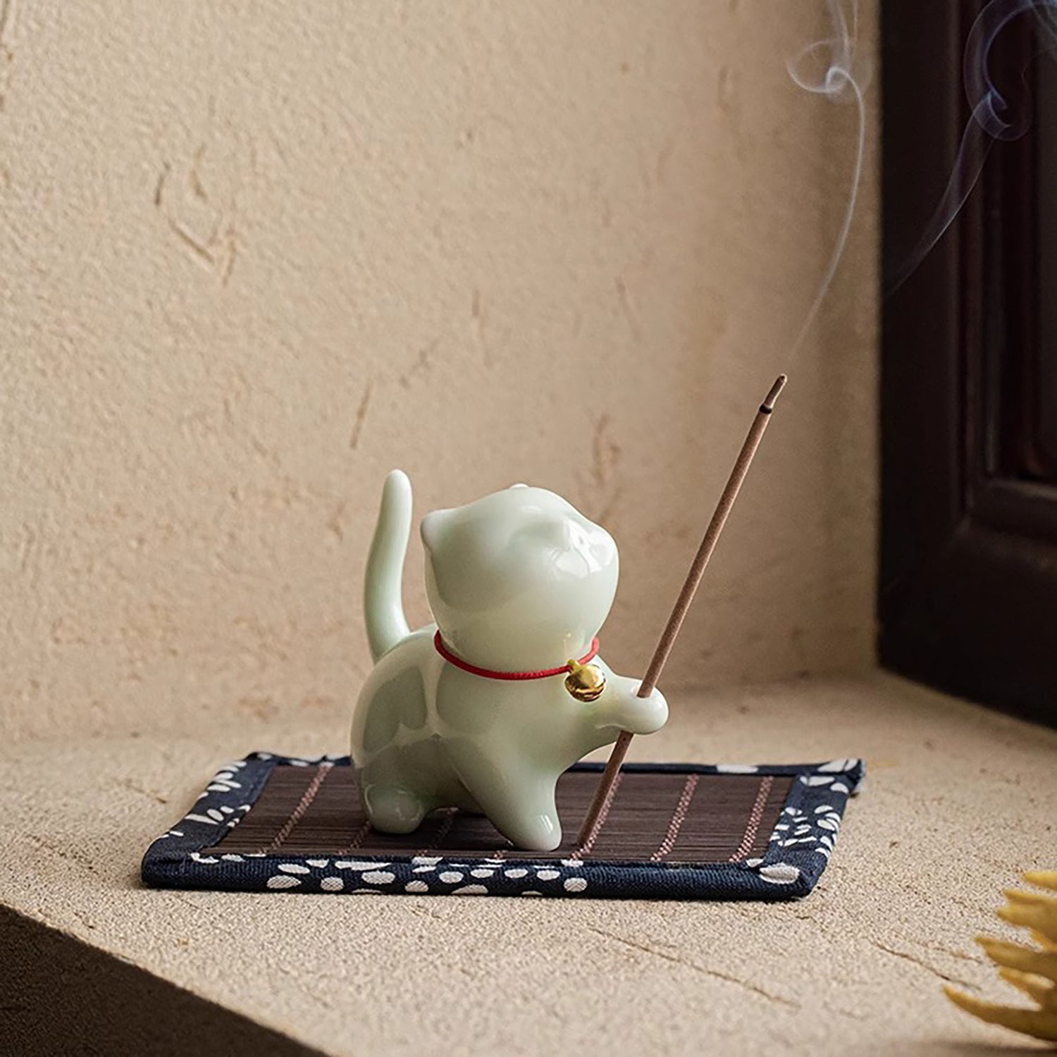 Porte-encens en céramique chaton de Jingdezhen