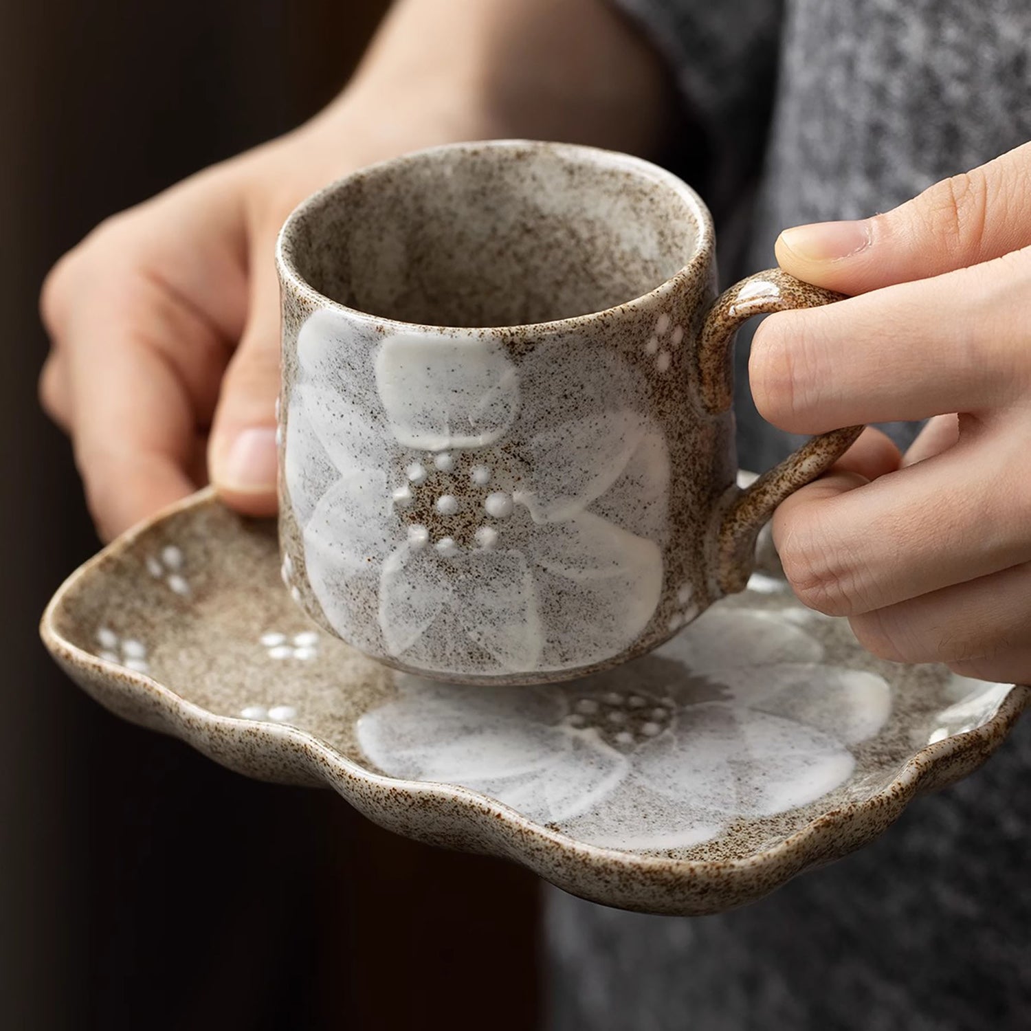 Tasse à café artisanale en céramique Seto-yaki