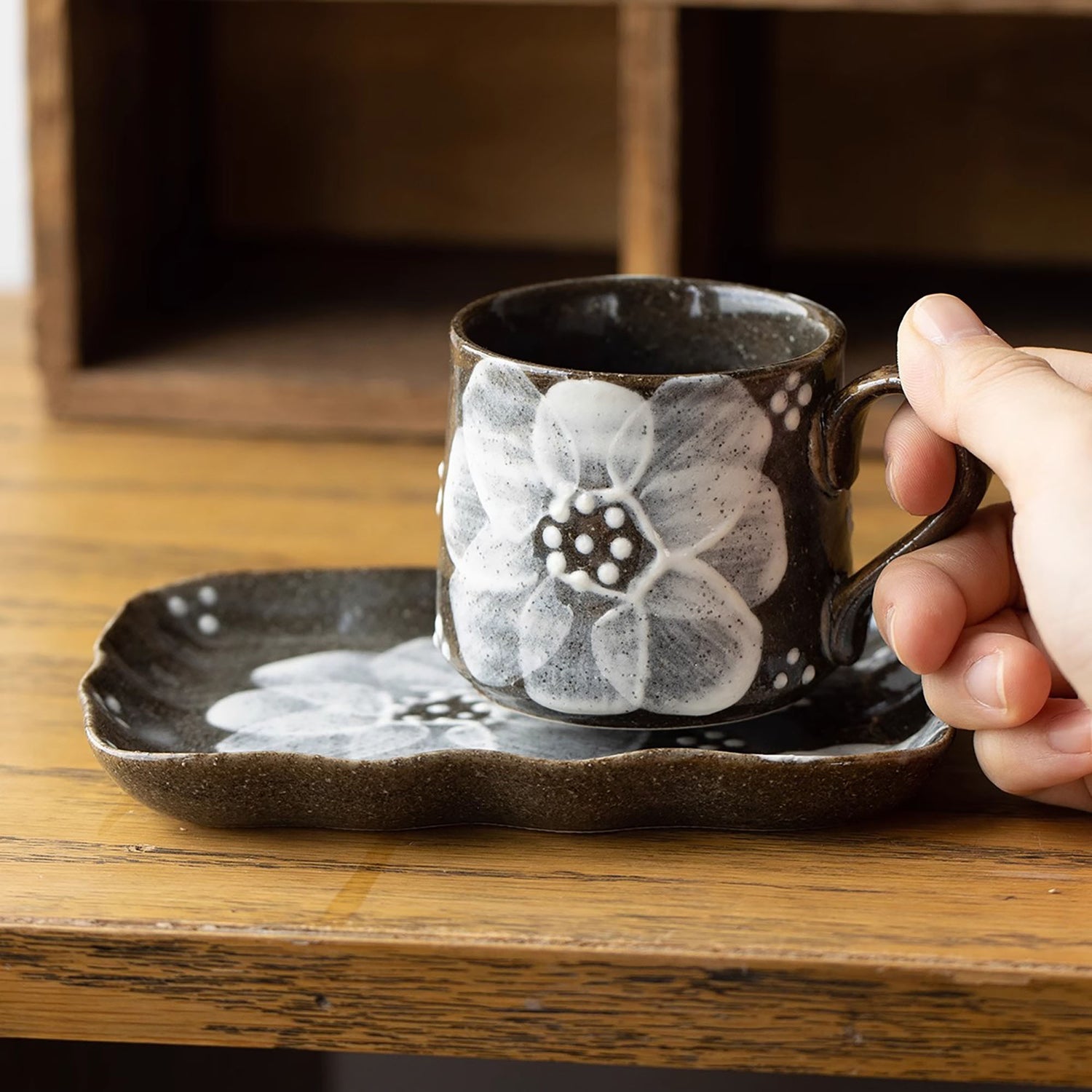 Tasse à café artisanale en céramique Seto-yaki