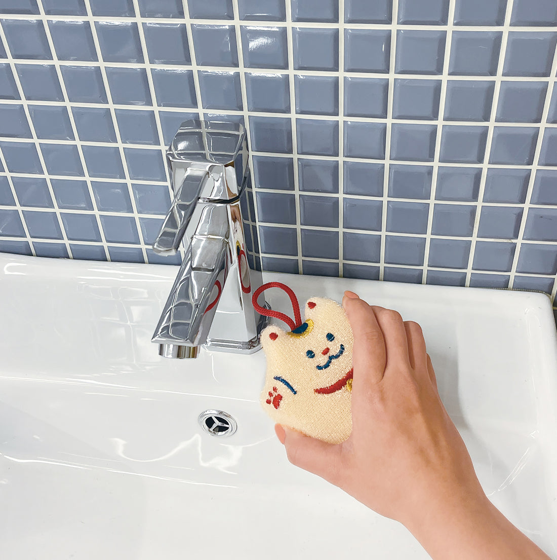 Éponge de cuisine japonaise motif porte-bonheur 
