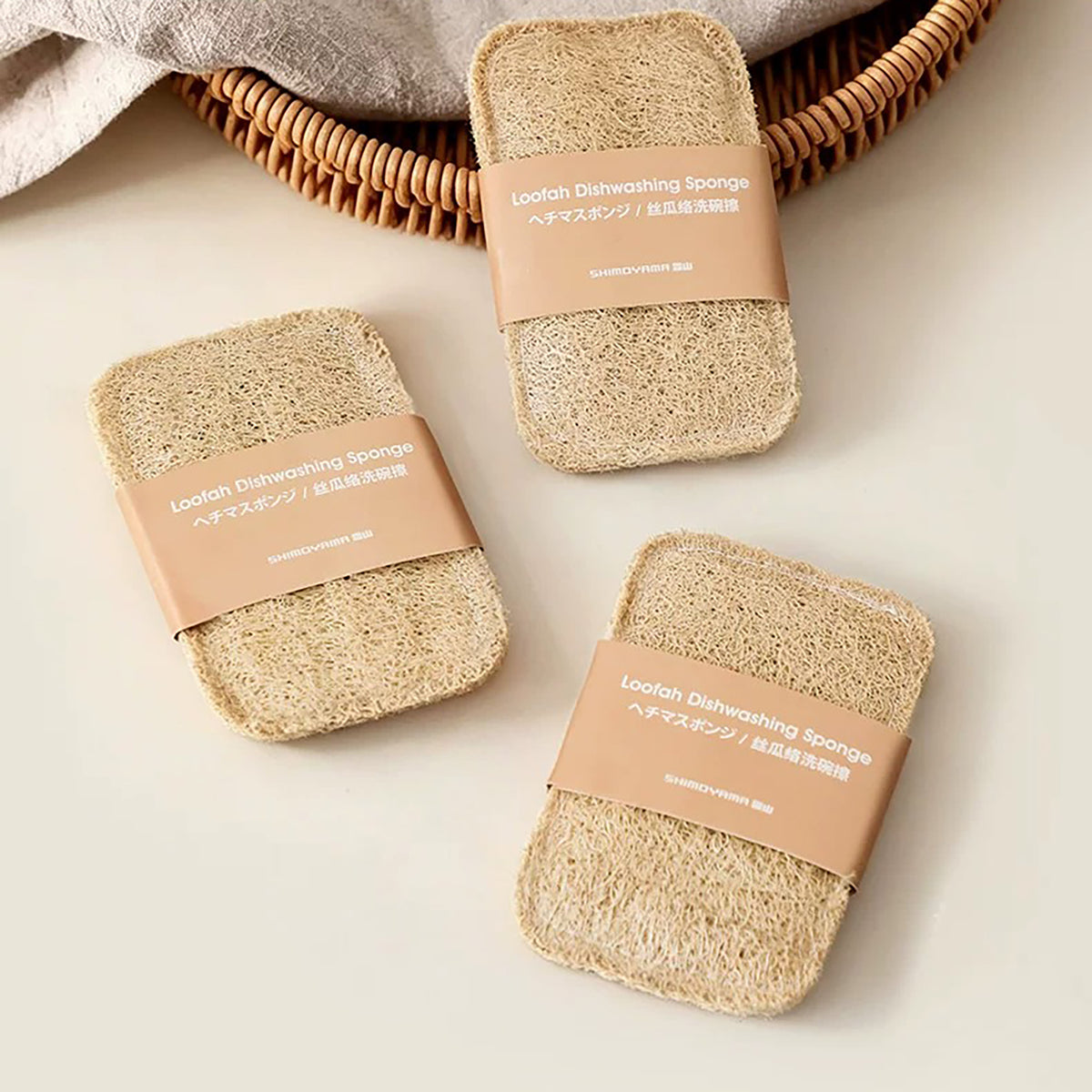 Éponge vaisselle en luffa naturel Shimoyama 