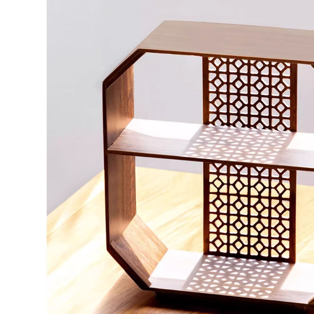Étagère en bambou massif de style minimaliste japonais