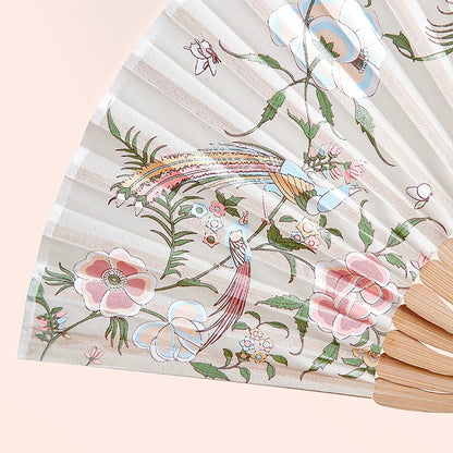 Éventail pliant Guang Embroidery Fleurs &amp; Papillons