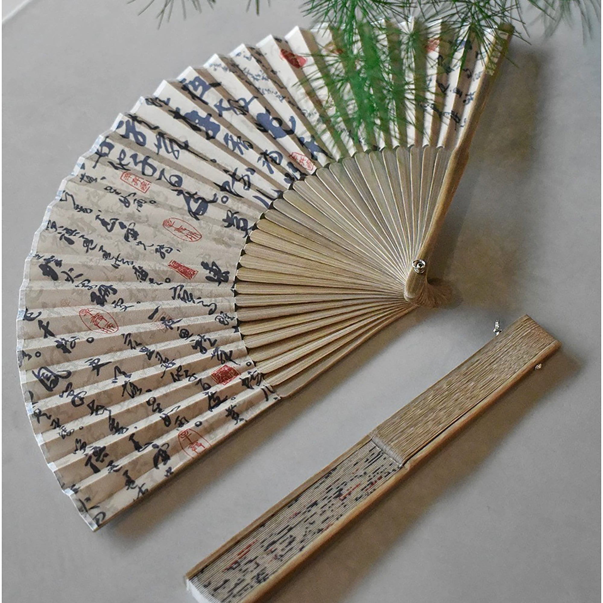 Éventail pliant Calligraphie chinoise