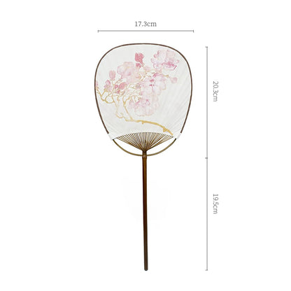 Éventail chinois en papier Xuan motif floral