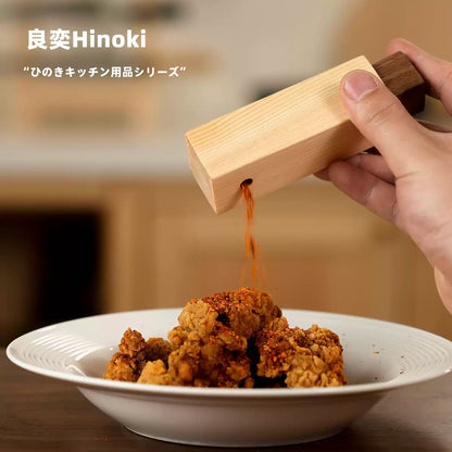Flacon à épices en bois Hinoki massif 