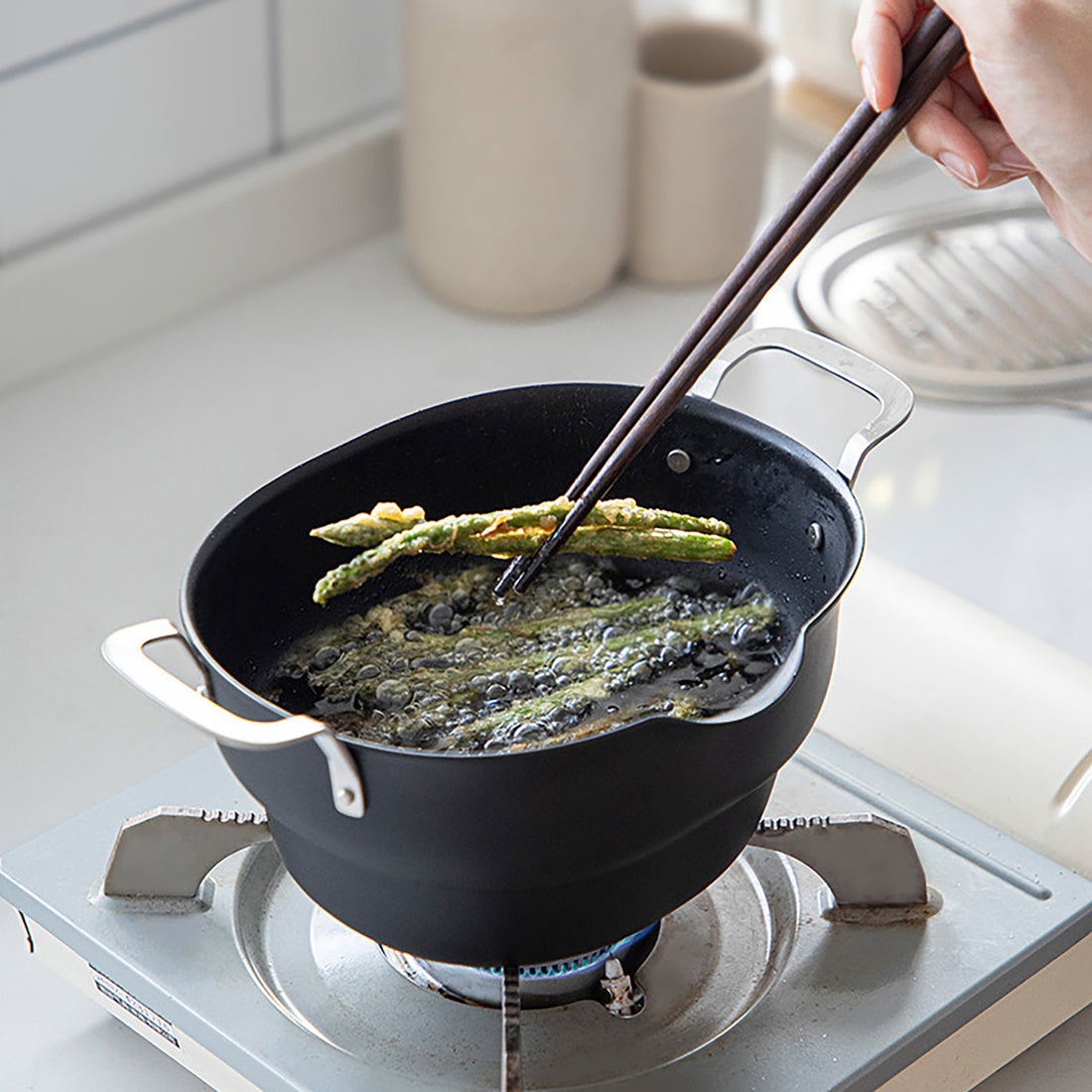 Friteuse ovale en fonte Shimoyama 