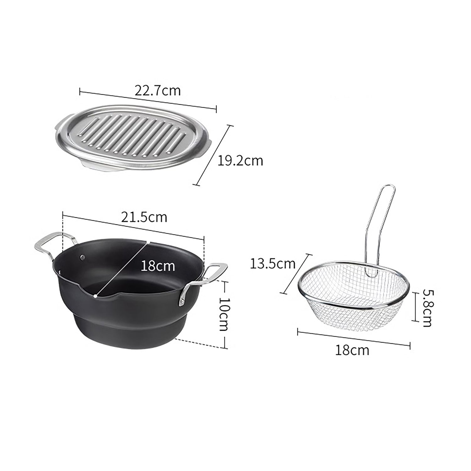Friteuse ovale en fonte Shimoyama 