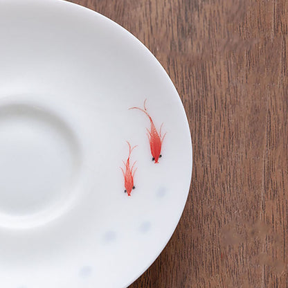 Gai wan en porcelaine de RU avec motif de poisson bonheur