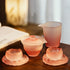 Ensemble de Gai wan en verre dépoli rose