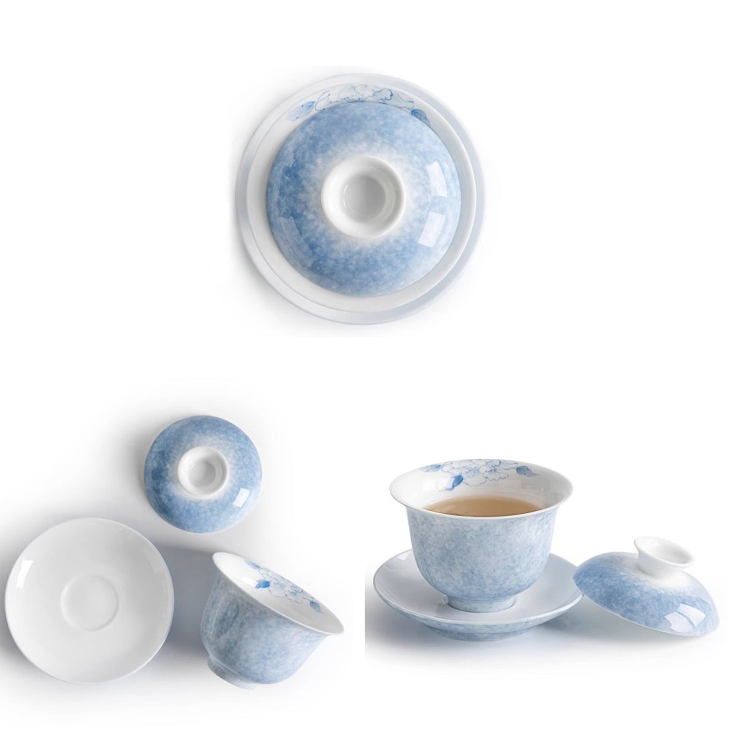 Gaiwan en porcelaine en Série &quot;Papillon et Fleurs&quot;