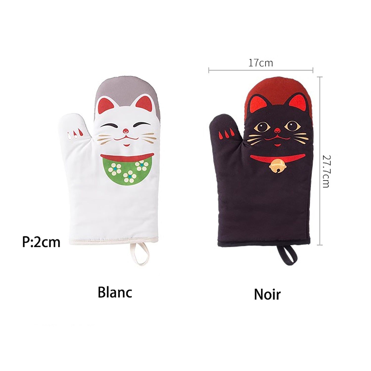 Gant de cuisine Shimoyama avec motif chat porte-bonheur