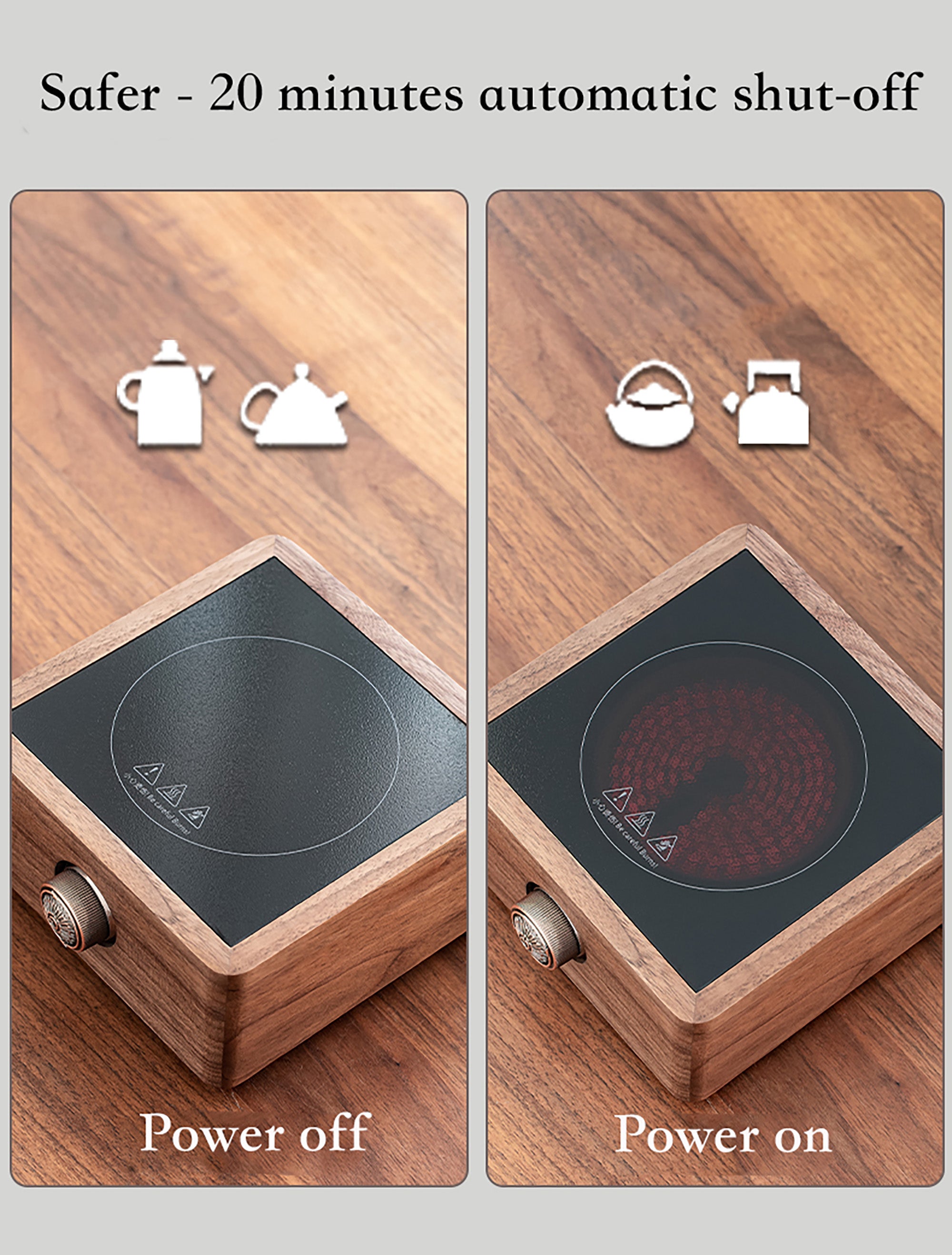 Réchaud électrique en noyer