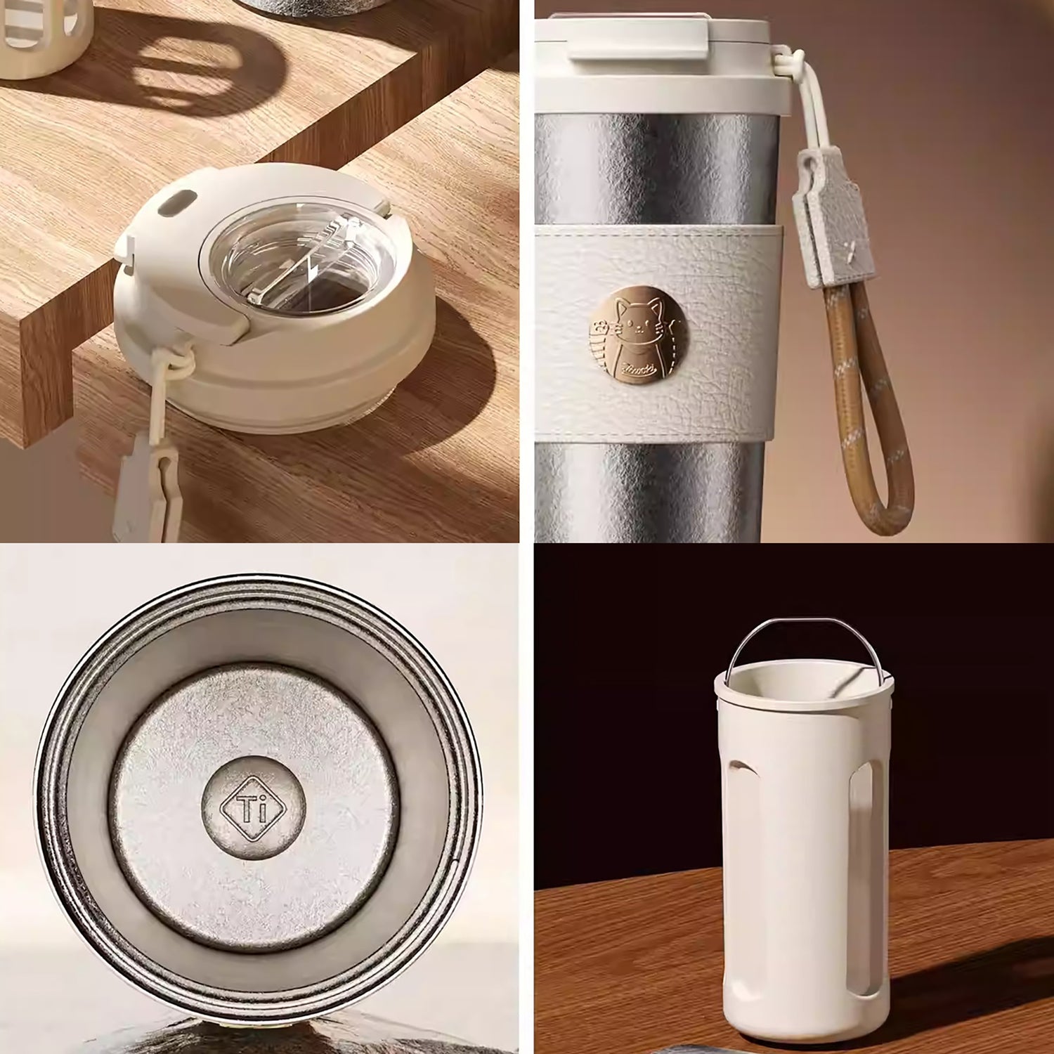 Gobelet isotherme en titane pur avec infuseur à thé