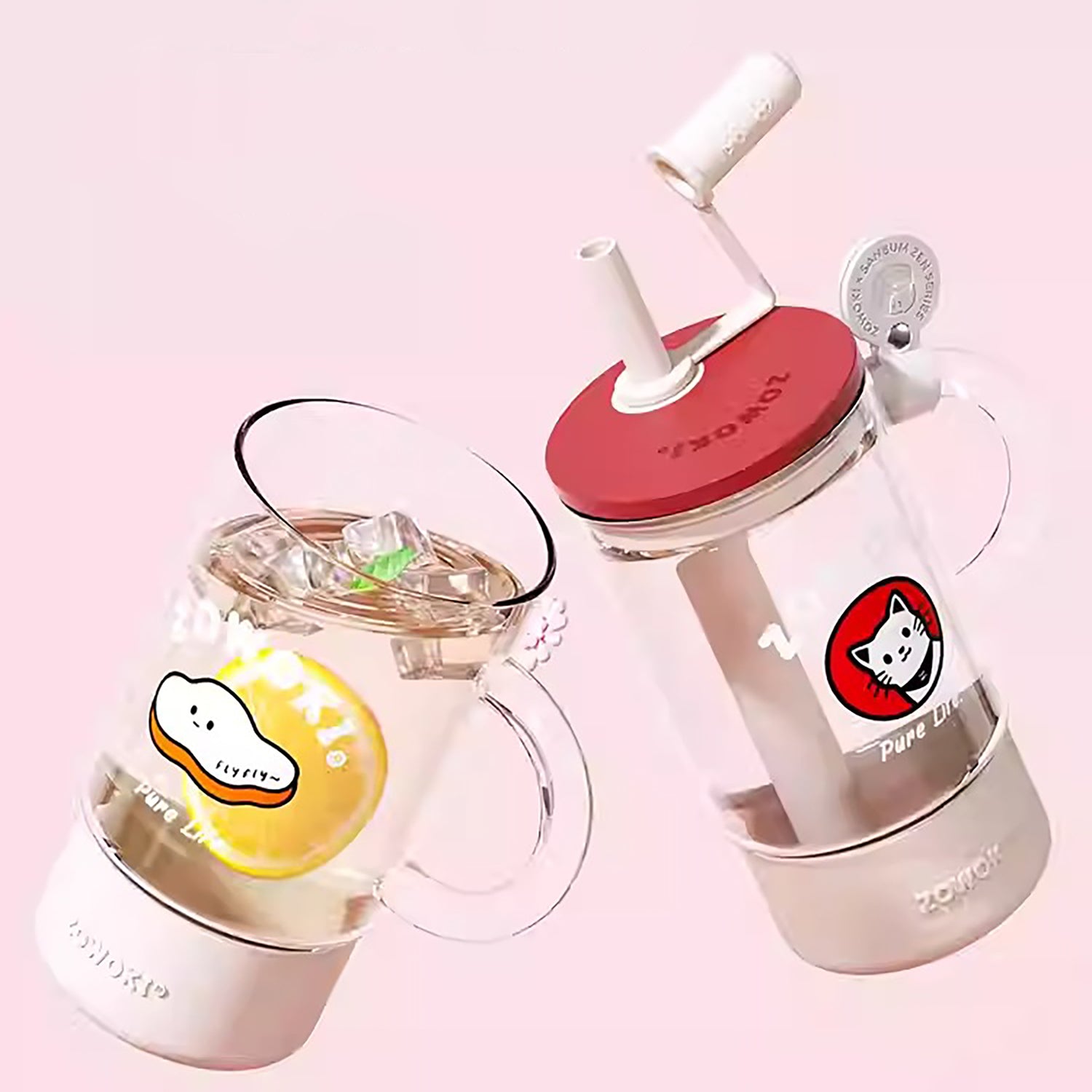 Gobelet ZOWOKI en verre avec paille
