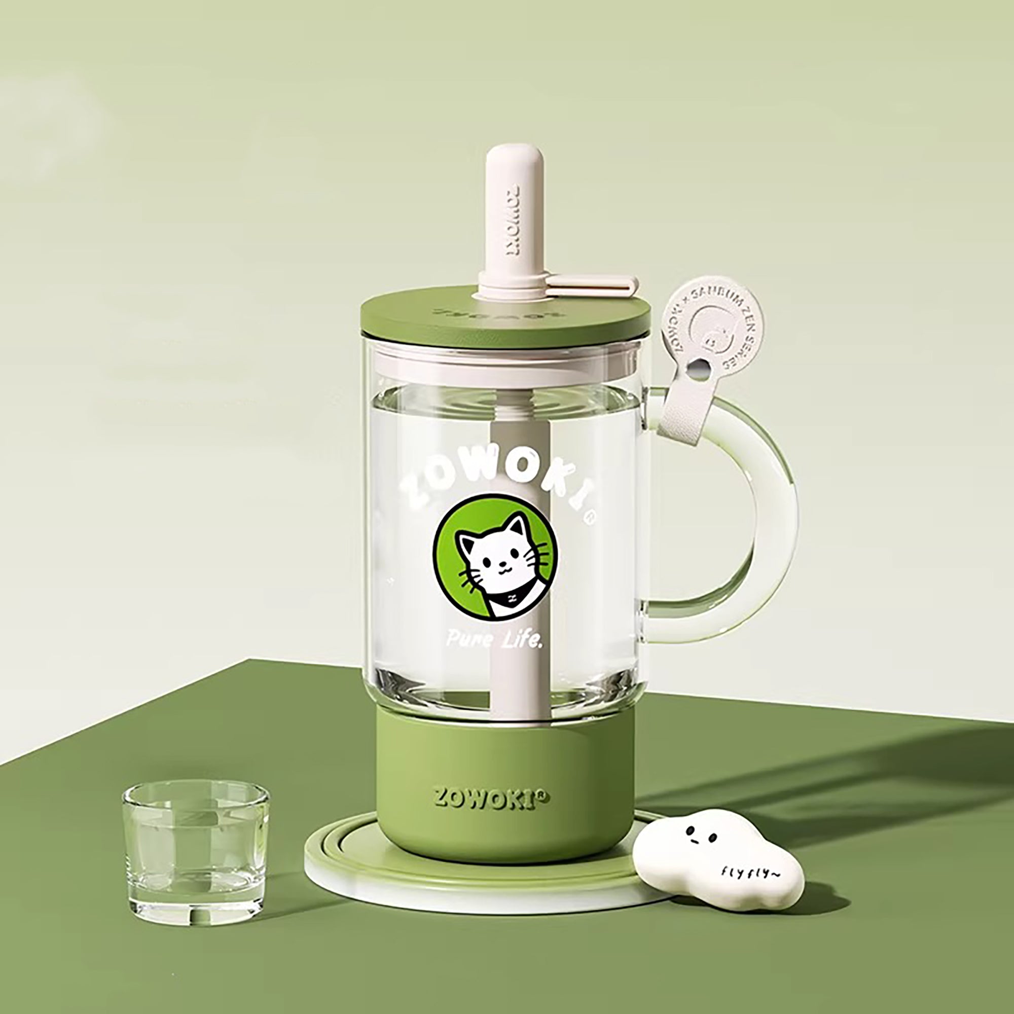 Gobelet ZOWOKI en verre avec paille