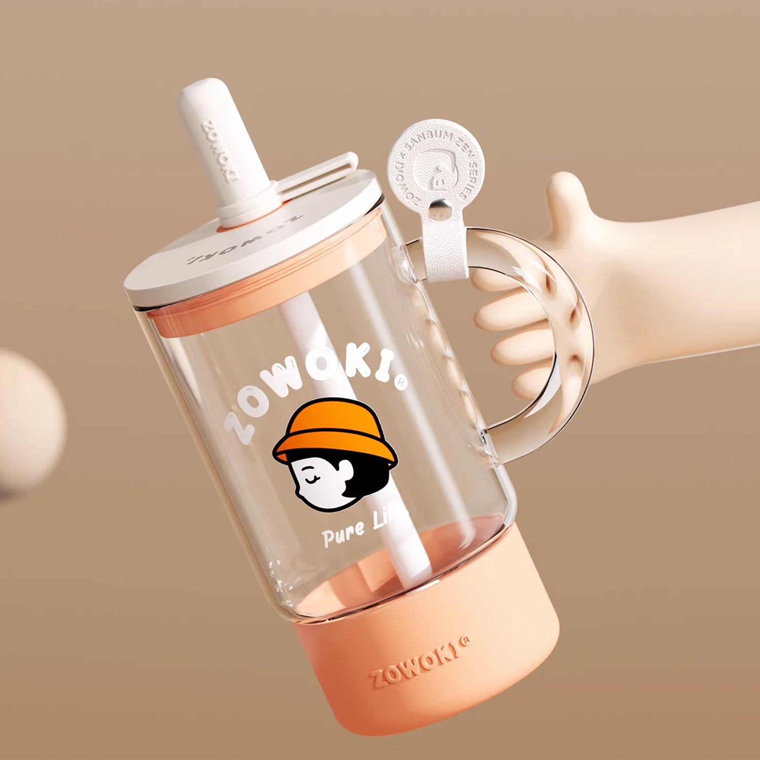 Gobelet ZOWOKI en verre avec paille